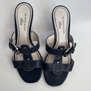 Anne Klein AK Halen Black Slip On Sandals Size 6